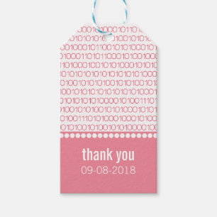 Étiquettes-cadeau Balises cadeaux Code binaire Chic Geek Rose