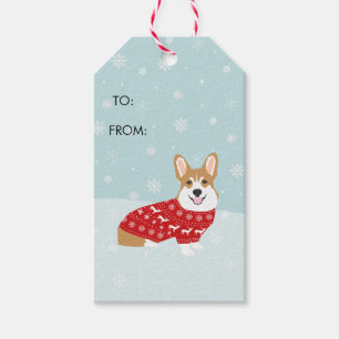 Étiquettes-cadeau Balises cadeaux Corgi Christmas Sweater