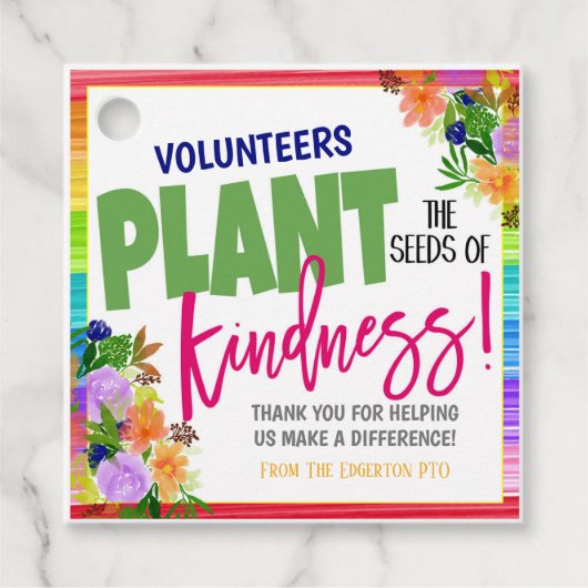 Étiquettes Cadeau Balises Cadeaux d'Appréciation Florale (Devant)