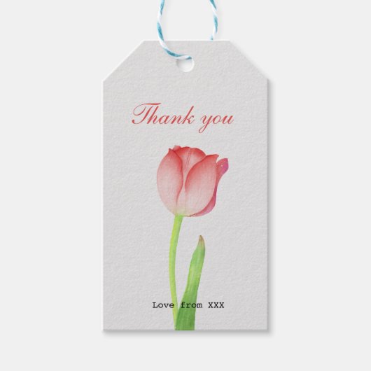 Étiquettes-cadeau Balises cadeaux d'aquarelle Tulip (Devant)