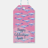 Étiquettes-cadeau Balises cadeaux de baleine bleue (Dos)