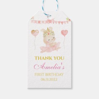 Étiquettes-cadeau Balises cadeaux de ballerine de lapin rose