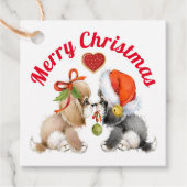 Étiquettes Cadeau Balises cadeaux de Chiots de Noël (Devant)