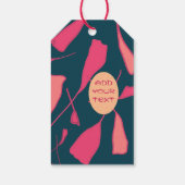 Étiquettes-cadeau Balises cadeaux de conception de terrain rose (Dos)