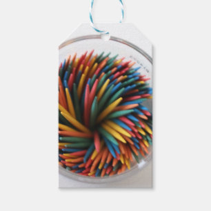 Étiquettes-cadeau Balises cadeaux de cure-dents de couleur