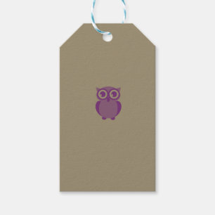 Étiquettes-cadeau Balises cadeaux de hibou pourpre