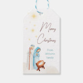 Étiquettes-cadeau Balises cadeaux de la scène de la Nativité mignonn (Devant)