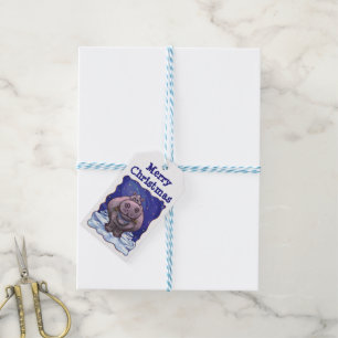 Étiquettes-cadeau Balises cadeaux de Noël Hippopotamus