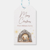 Étiquettes-cadeau Balises cadeaux de Noël Illustrated Nativité (Devant)