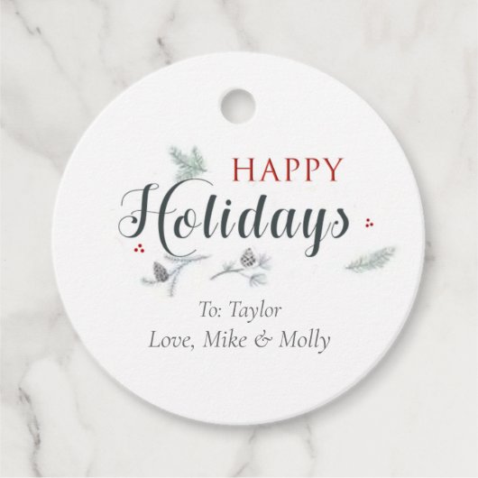 Étiquettes Cadeau Balises cadeaux de Noël Joyeux (Devant)