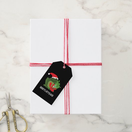 Étiquettes-cadeau Balises cadeaux de Noël Mistle'toad (Avec de la ficelle)