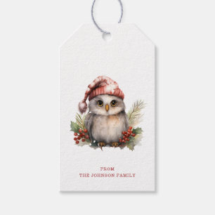 Étiquettes-cadeau Balises cadeaux de Noël Owl