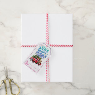 Étiquettes-cadeau Balises cadeaux de Noël pour camion classique