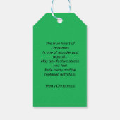 Étiquettes-cadeau Balises cadeaux de rennes verts Pickleball (Dos)