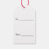 Étiquettes-cadeau Balises cadeaux de snowflake en damier blanc rouge (Dos)