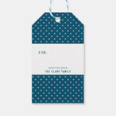 Étiquettes-cadeau Balises cadeaux de vacances en fleurs rose, bleu e (Dos)