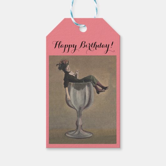 Étiquettes-cadeau Balises Cadeaux de vin Bonne fête d'anniversaire F (Devant)
