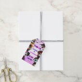 Étiquettes-cadeau Balises Cadeaux d'Halloween violet (Avec de la ficelle)