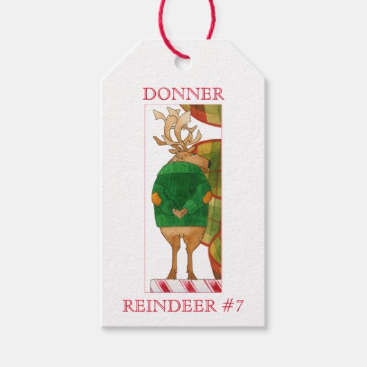 Étiquettes-cadeau Balises cadeaux DONNER REINDEER (Devant)