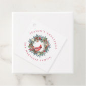 Étiquettes Cadeau Balises cadeaux du Cardinal Rouge Bonnes Fêtes de (En situation)