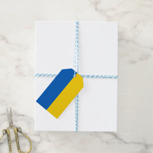 Étiquettes-cadeau Balises cadeaux du drapeau ukrainien (Ukraine)