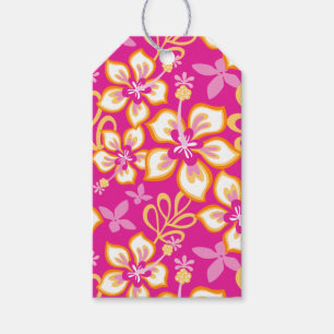 ÉTIQUETTES-CADEAU BALISES CADEAUX DU SURF JUNGLE (ROSE CHAUDE)