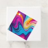 Étiquettes Cadeau Balises cadeaux en papier marbré coloré (En situation)