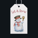 Étiquettes-cadeau Balises cadeaux Enchanted Christmas Snowman<br><div class="desc">Painted Christmas Snowman,  "let it snow",  étiquettes cadeaux personnalisées. Conçu pour correspondre à notre collection de Noël enchantée.</div>