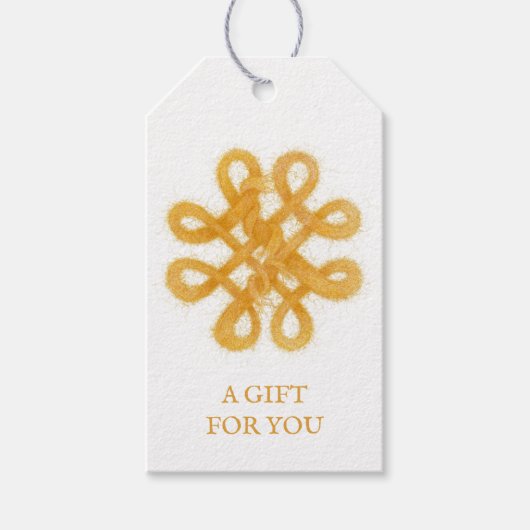 Étiquettes-cadeau Balises cadeaux GOLD CELTIC KNOT (Devant)