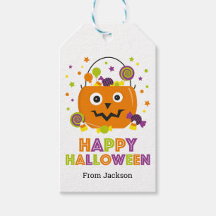 Étiquettes-cadeau Balises cadeaux Halloween Happy Personnalisées