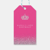 Étiquettes-cadeau Balises cadeaux Hot Pink et Silver Parties scintil (Dos)