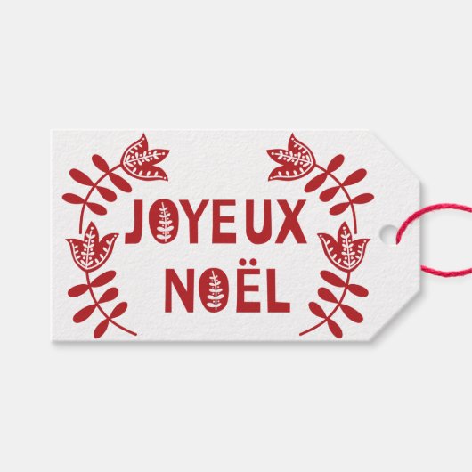 Étiquettes-cadeau Balises cadeaux Joyeux Noel (Devant (Horizontal))