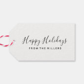 Étiquettes-cadeau Balises Cadeaux Joyeux Script de Jours fériés (Dos Horizontal)