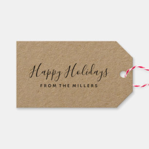 Étiquettes-cadeau Balises Cadeaux Joyeux Script de Jours fériés