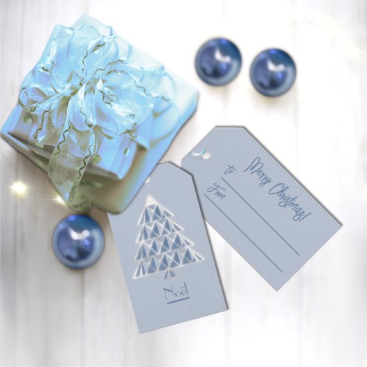 Étiquettes-cadeau Balises cadeaux Joyoux Noel Blue