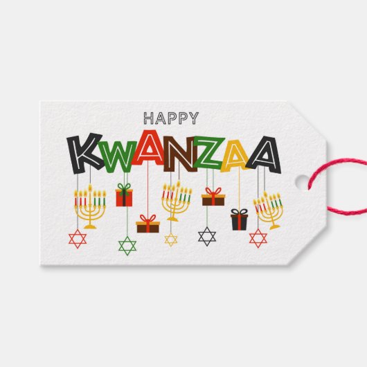 Étiquettes-cadeau Balises cadeaux Kwanzaa (Devant (Horizontal))