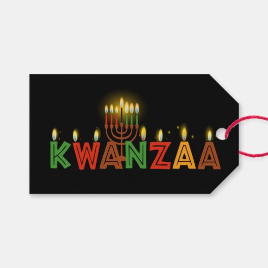 Étiquettes-cadeau Balises cadeaux Kwanzaa (Devant (Horizontal))