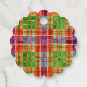 Étiquettes Cadeau Balises cadeaux MAC RAE TARTAN Scalloped