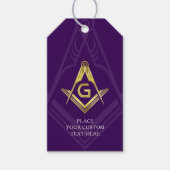 Étiquettes-cadeau Balises cadeaux maçonniques violet or | Freemason (Devant)