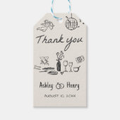 Étiquettes-cadeau Balises cadeaux Mariage Dessinées à la main (Devant)