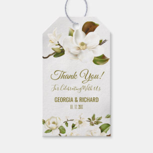 Étiquettes-cadeau Balises Cadeaux Mariage Fleur Magnolia