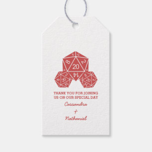 Étiquettes-cadeau Balises cadeaux Mariage Red D20 Dice