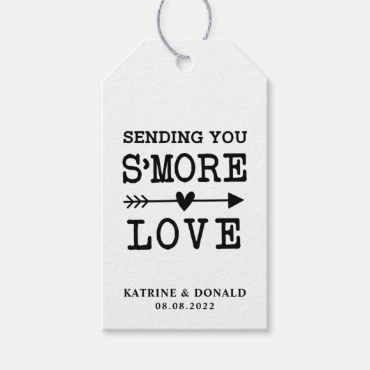 Étiquettes-cadeau Balises cadeaux Mariage Rustic S’more Love (Devant)