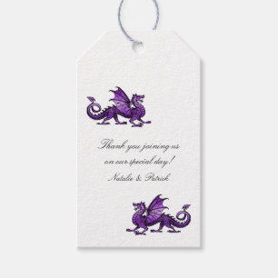 Étiquettes-cadeau Balises Cadeaux Mariages de Dragon Violet