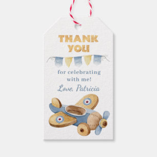 Étiquettes-cadeau Balises cadeaux Merci de l'avion vintage pour enfa