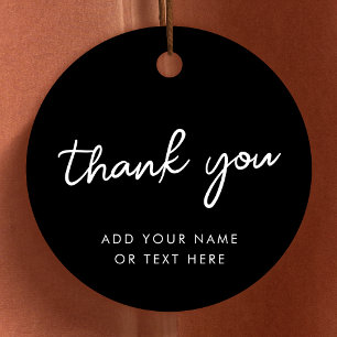 Étiquettes Cadeau Balises cadeaux Merci Style typographique noir