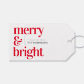Étiquettes-cadeau Balises cadeaux Merry & Bright Black and White (Devant (Horizontal))