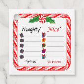 Étiquettes Cadeau Balises Cadeaux Naughty ou Nice (Devant)