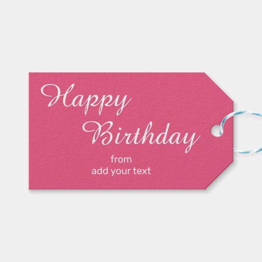 Étiquettes-cadeau Balises cadeaux Nice Pink Birthday (Devant (Horizontal))