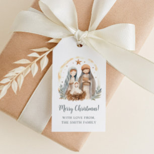 Étiquettes-cadeau Balises cadeaux Noël Nativité Scene